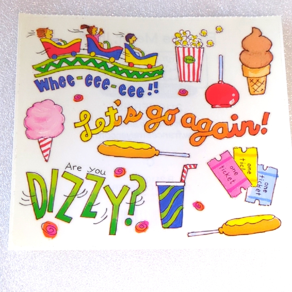 💚4/$10💚Frances Meyer Amusement Park Themed Sticker Sheet